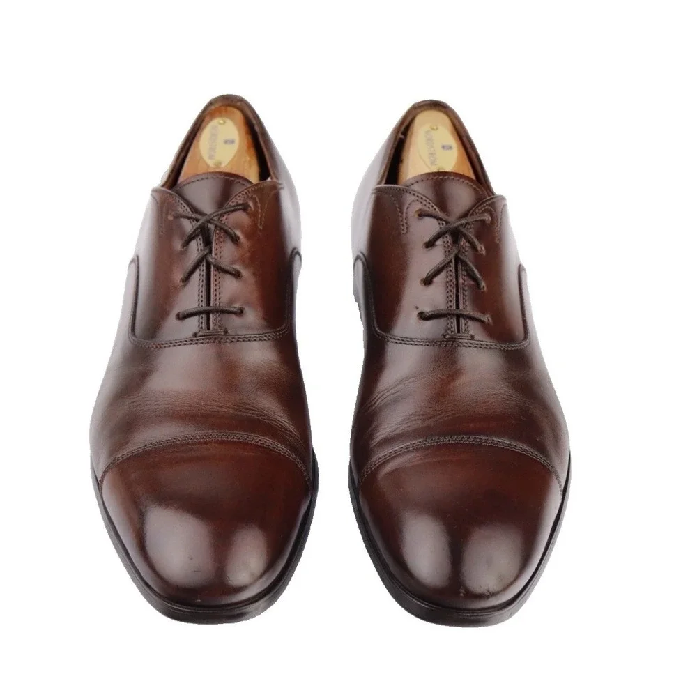 Allen Edmonds Park Avenue Mens 8.5D Dark Chili Leather Cap Toe Oxford Shoes 5737